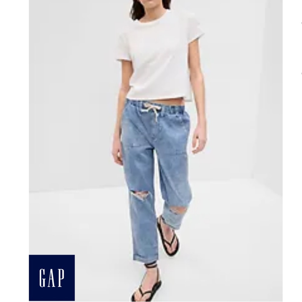 Gap High Rise Easy Denim Utility Jeans with Washwell